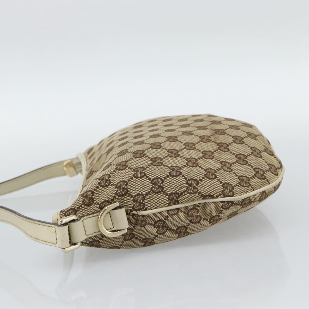 GUCCI GG Canvas Newbrit Shoulder Bag Beige Gold 169998 Auth mr2699A