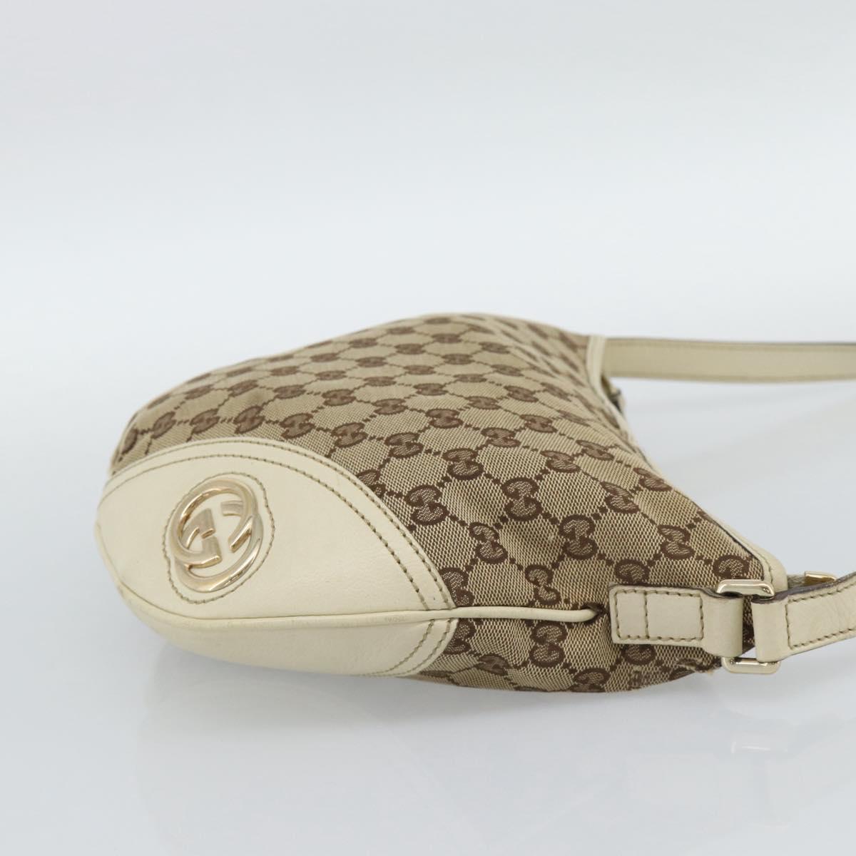 GUCCI GG Canvas Newbrit Shoulder Bag Beige Gold 169998 Auth mr2699A