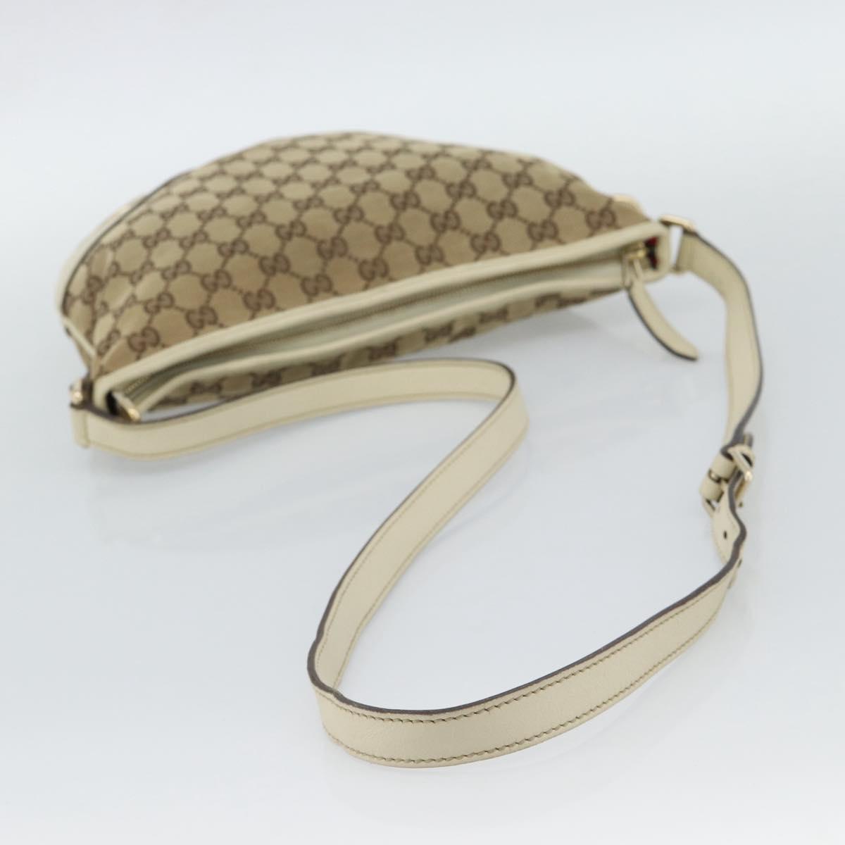 GUCCI GG Canvas Newbrit Shoulder Bag Beige Gold 169998 Auth mr2699A