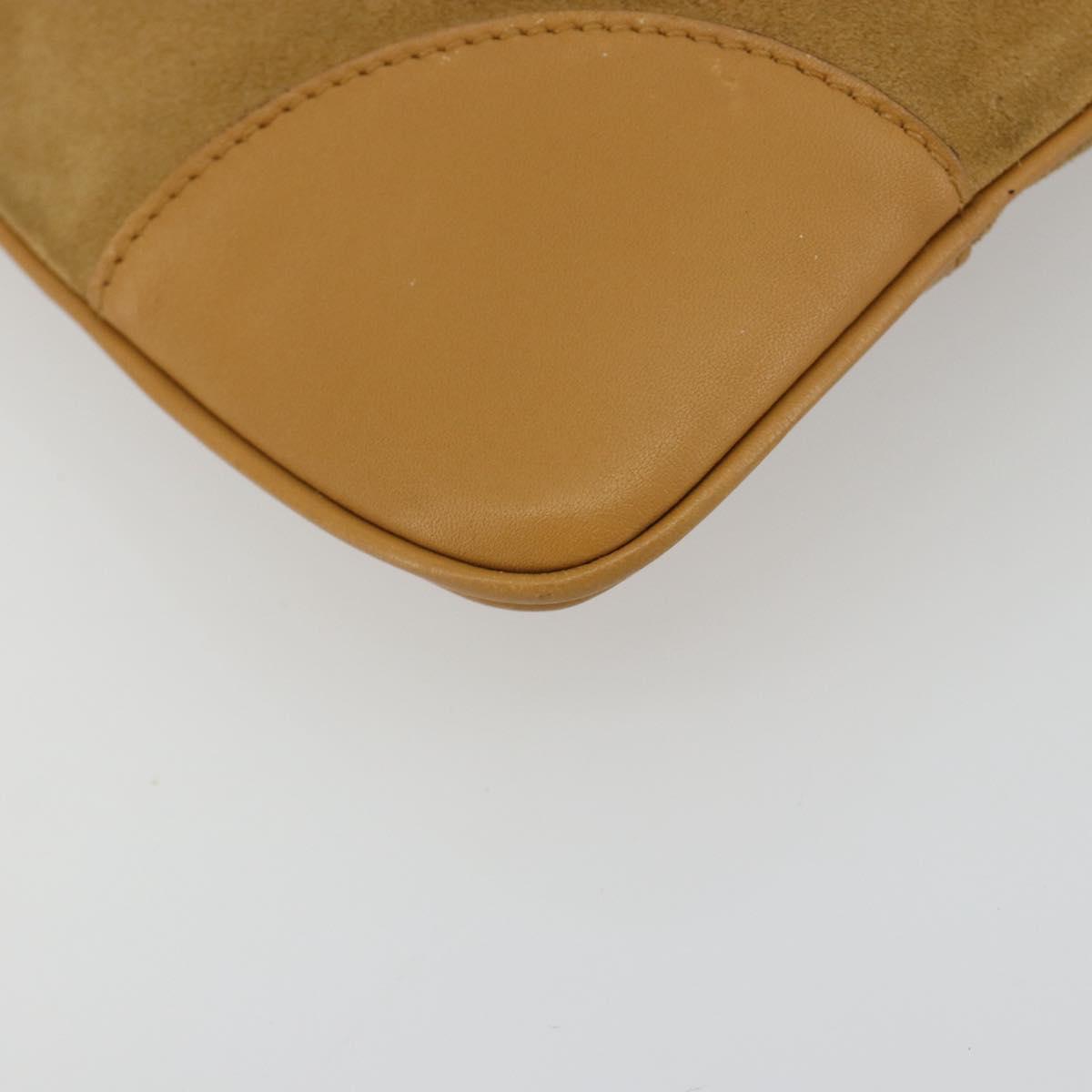 GUCCI Bamboo Shoulder Bag Suede Leather Brown Gold 001 4060 Auth mr2700A