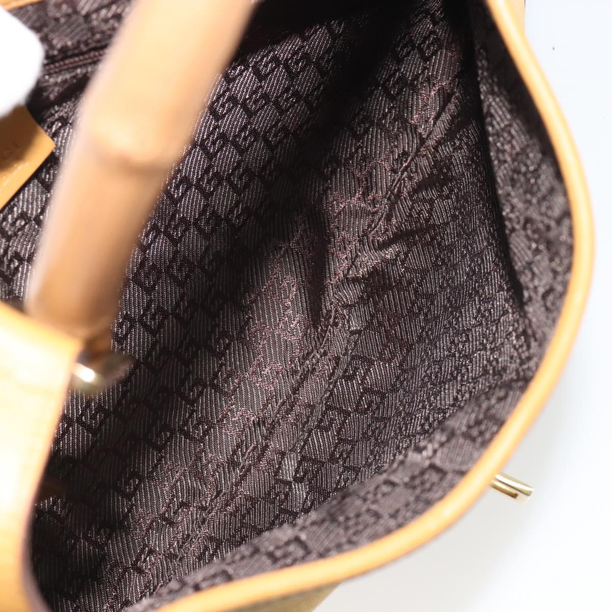 GUCCI Bamboo Shoulder Bag Suede Leather Brown Gold 001 4060 Auth mr2700A
