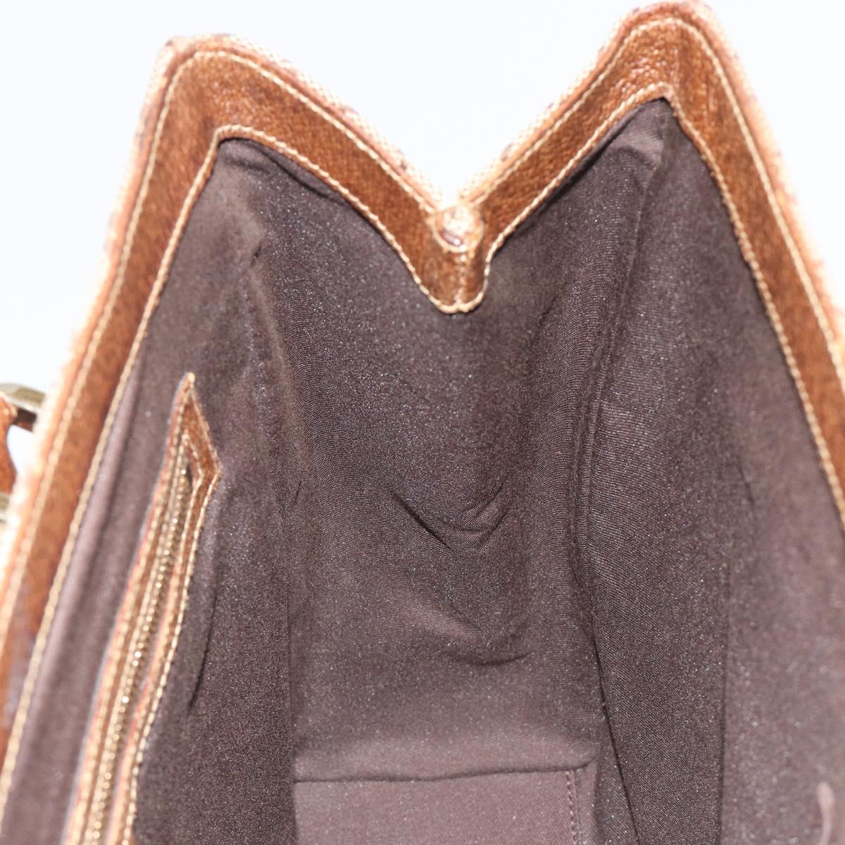GUCCI GG Canvas Hand Bag Beige Gold 120895 Auth mr2703