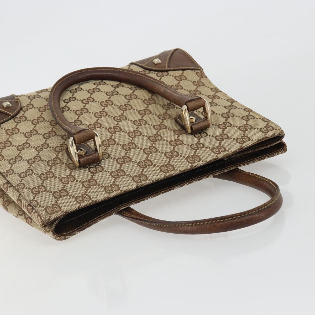 GUCCI GG Canvas Hand Bag Beige Gold 120895 Auth mr2703