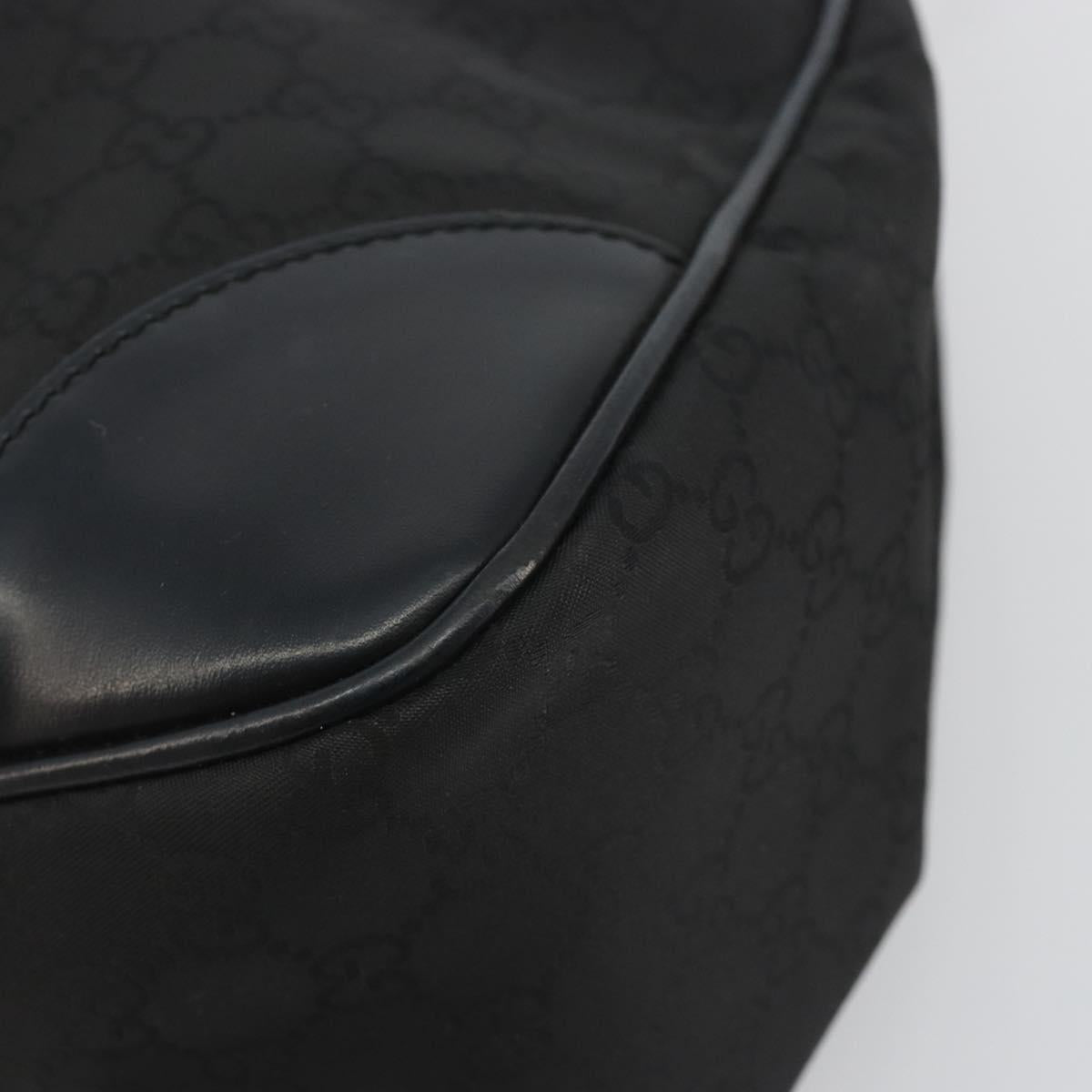 GUCCI GG Canvas Shoulder Bag Nylon Black Gold 257265 Auth mr2707A