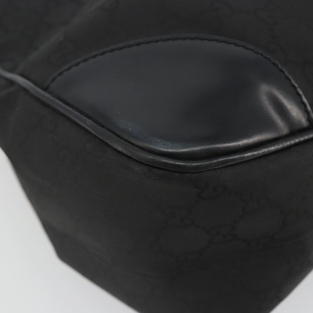 GUCCI GG Canvas Shoulder Bag Nylon Black Gold 257265 Auth mr2707A