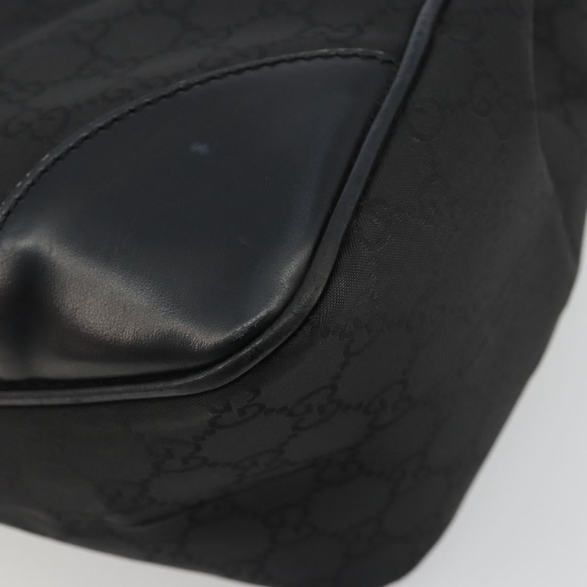 GUCCI GG Canvas Shoulder Bag Nylon Black Gold 257265 Auth mr2707A
