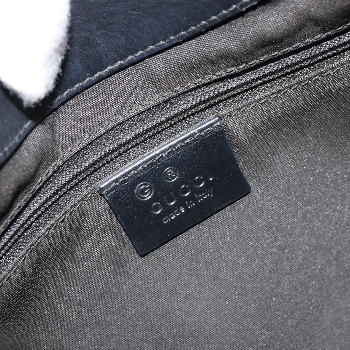 GUCCI GG Canvas Shoulder Bag Nylon Black Gold 257265 Auth mr2707A