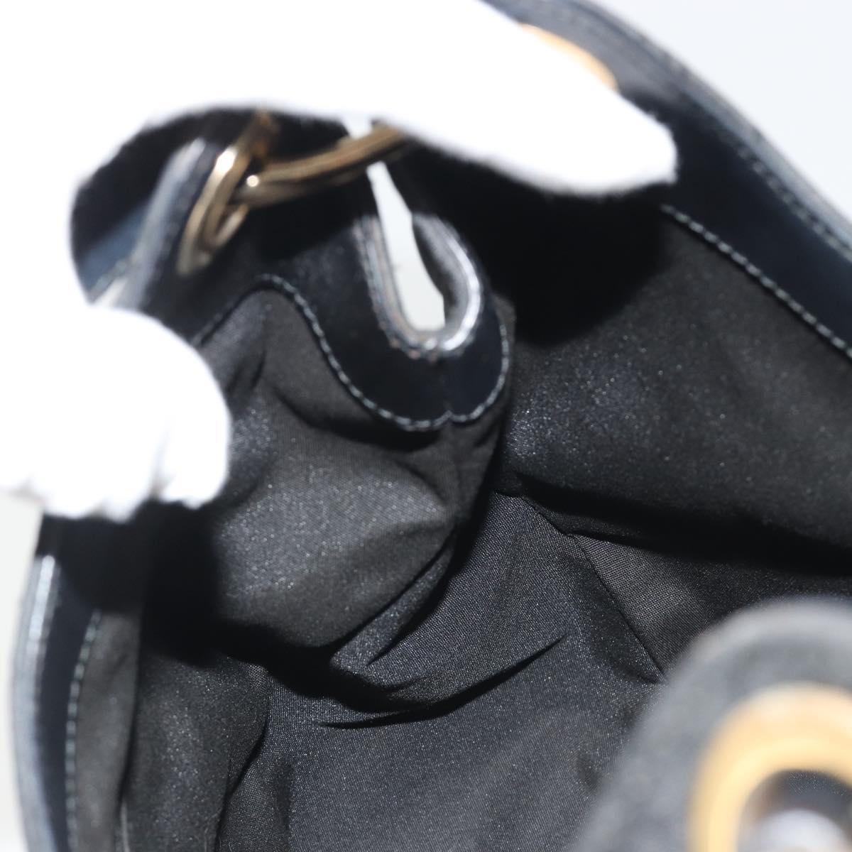 GUCCI GG Canvas Shoulder Bag Nylon Black Gold 257265 Auth mr2707A