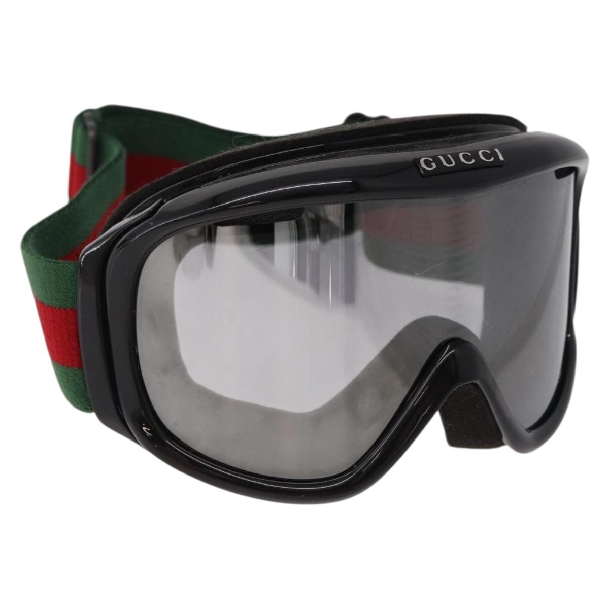 GUCCI Web Sherry Line Ski Goggles plastic Black Auth mr2708