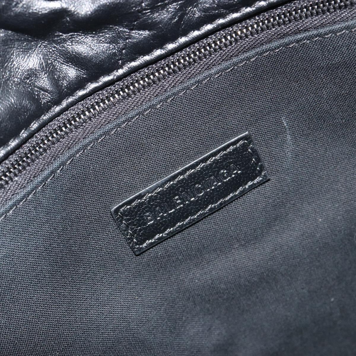 BALENCIAGA Crash Shoulder Bag Leather Black 777856 Auth mr2710V