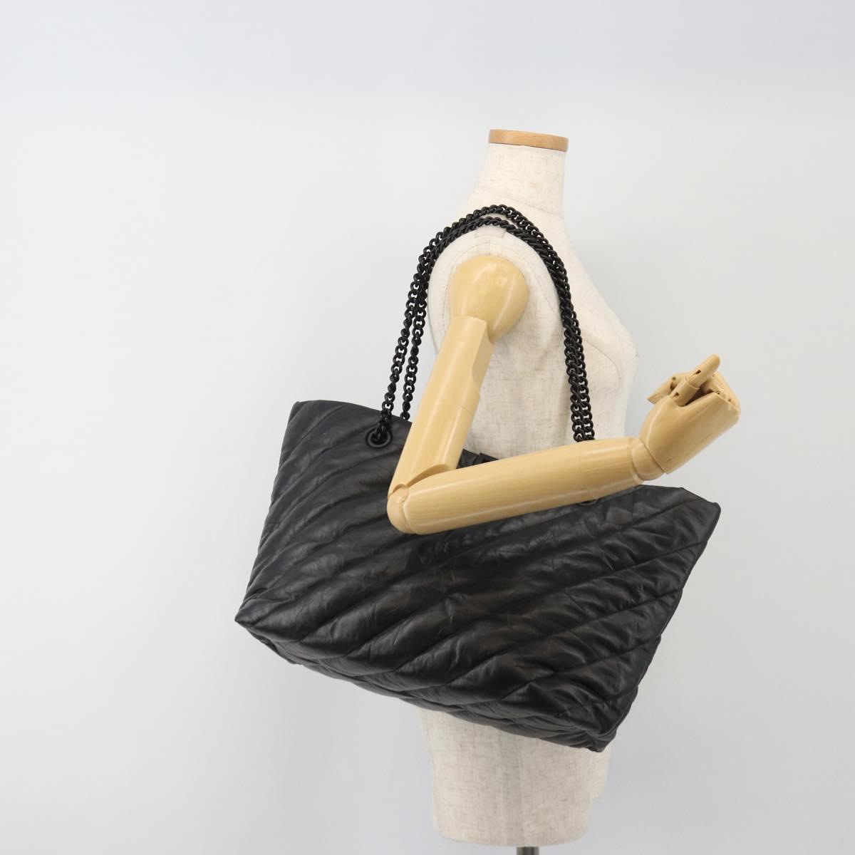 BALENCIAGA Crash Shoulder Bag Leather Black 777856 Auth mr2710V