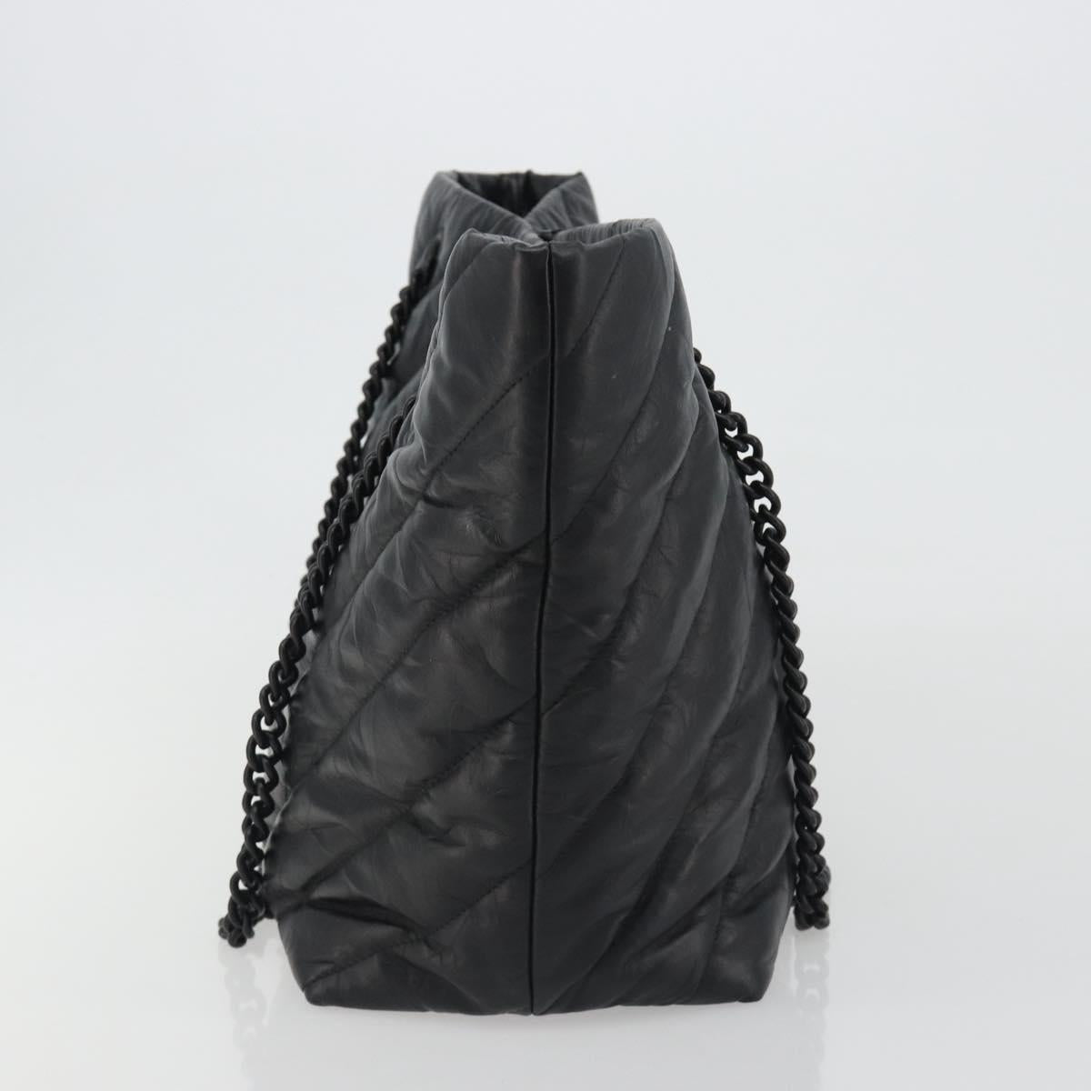 BALENCIAGA Crash Shoulder Bag Leather Black 777856 Auth mr2710V