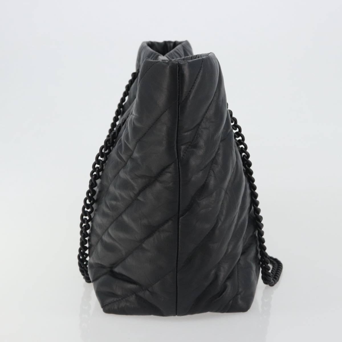 BALENCIAGA Crash Shoulder Bag Leather Black 777856 Auth mr2710V
