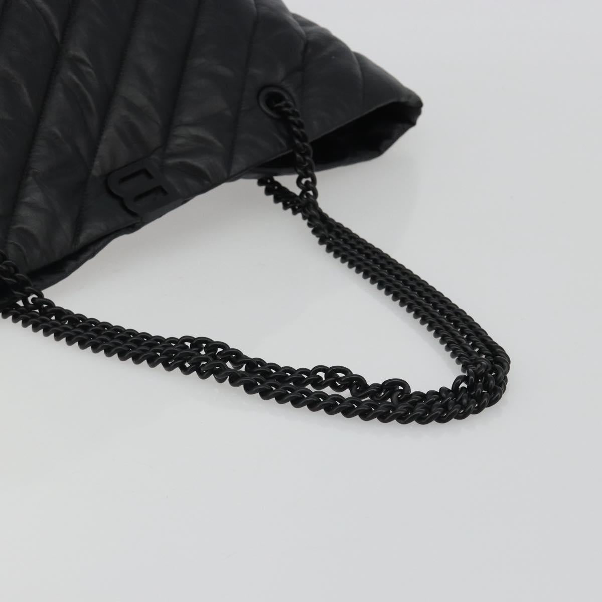 BALENCIAGA Crash Shoulder Bag Leather Black 777856 Auth mr2710V