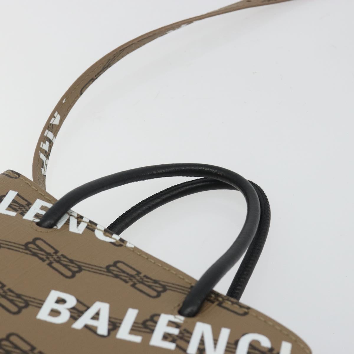 BALENCIAGA Large Shopping Hand Bag Leather 2way Brown Gold 693805 Auth mr2711A
