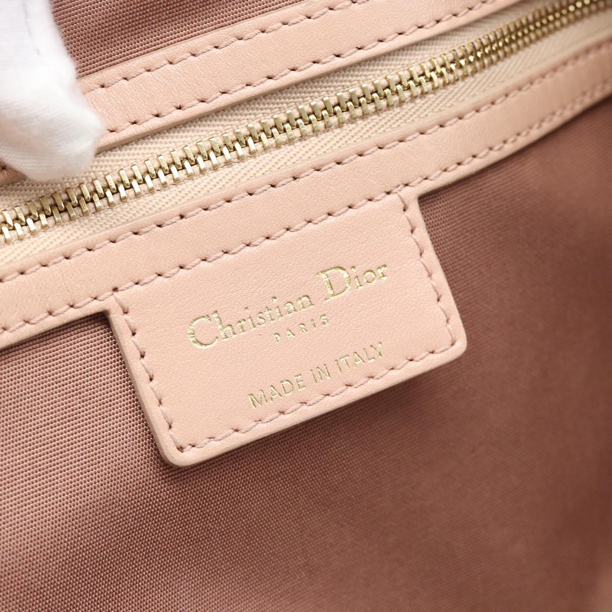 Christian Dior Canage Panarea Tote Bag Coated Canvas Pink Gold Auth mr2712