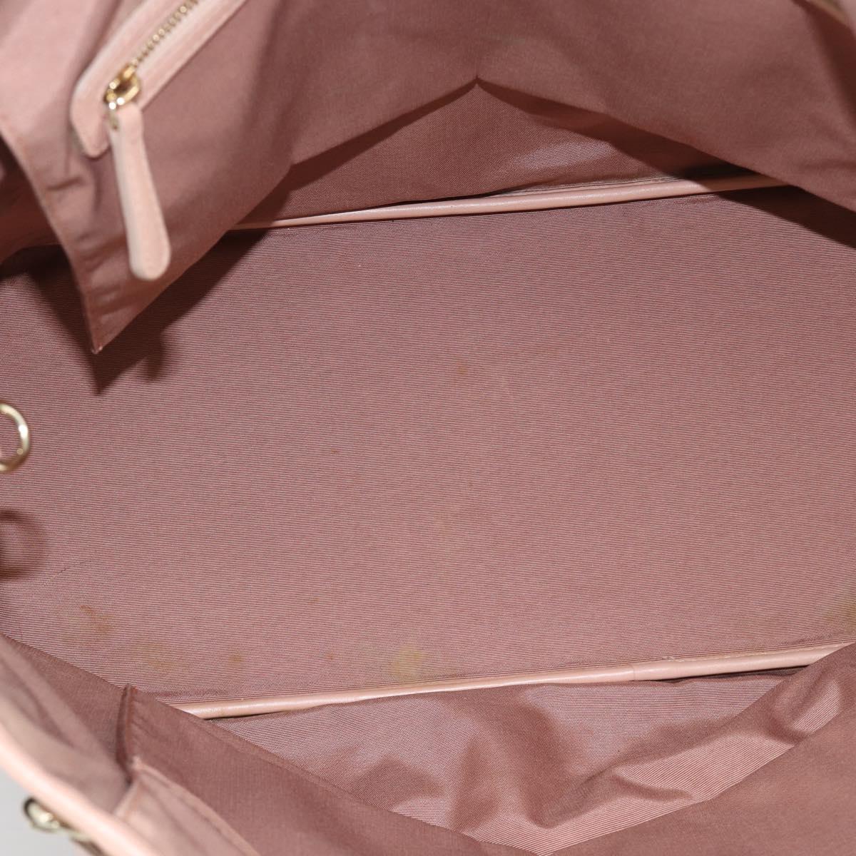 Christian Dior Canage Panarea Tote Bag Coated Canvas Pink Gold Auth mr2712