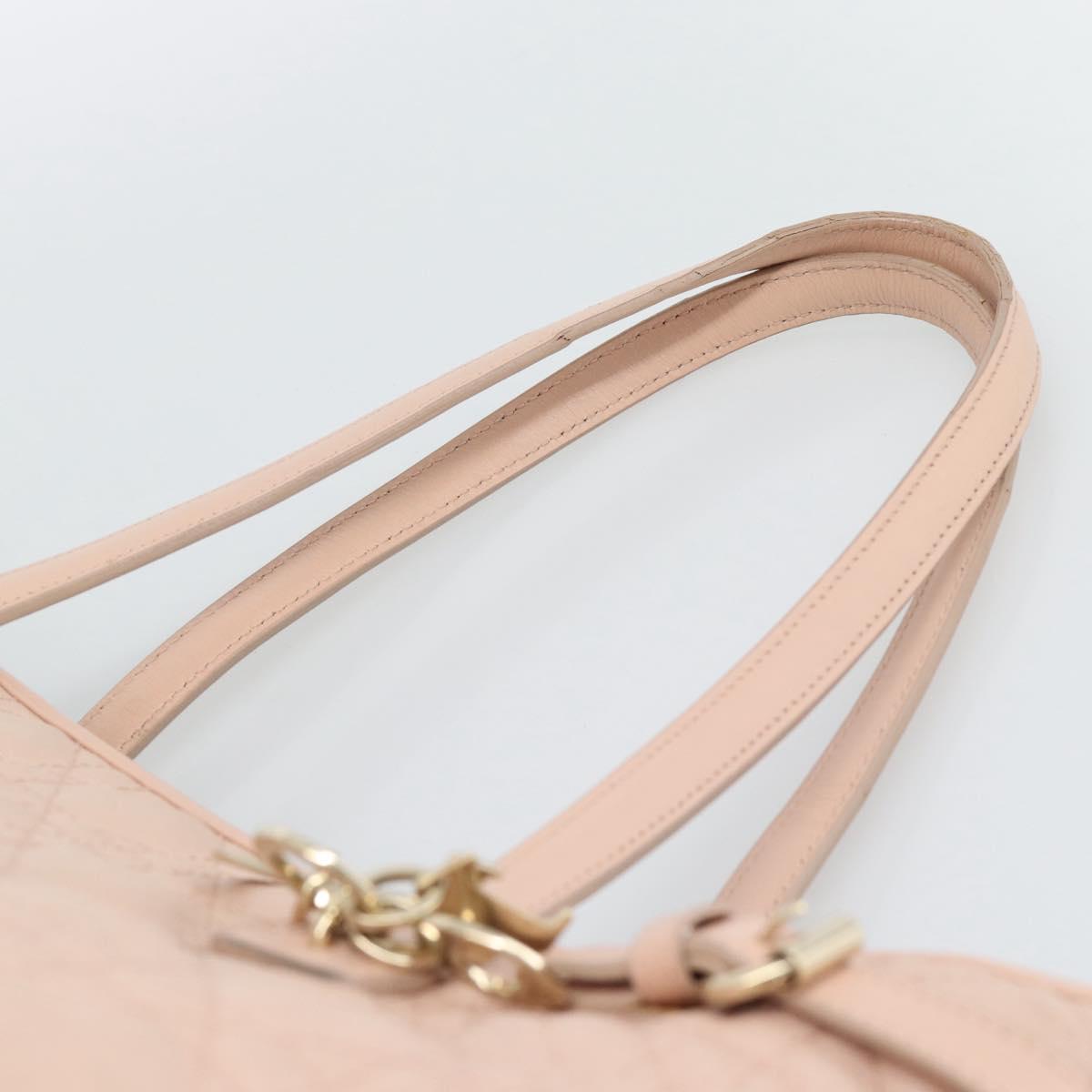 Christian Dior Canage Panarea Tote Bag Coated Canvas Pink Gold Auth mr2712