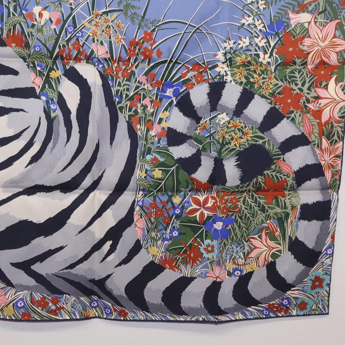 HERMES Carre 70 Scarf ""Tiger"" Silk Red Auth mr2714M
