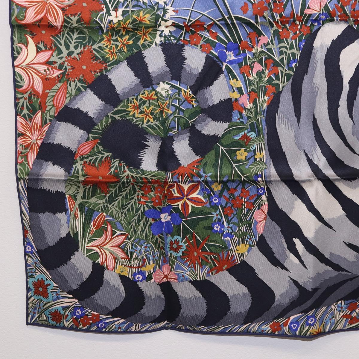 HERMES Carre 70 Scarf ""Tiger"" Silk Red Auth mr2714M