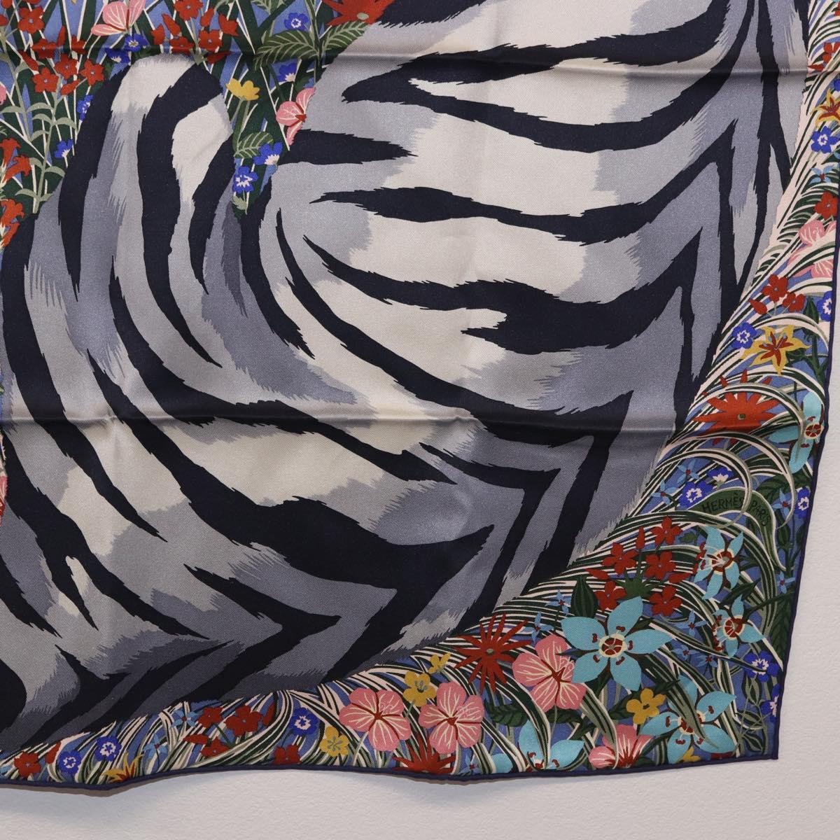 HERMES Carre 70 Scarf ""Tiger"" Silk Red Auth mr2714M