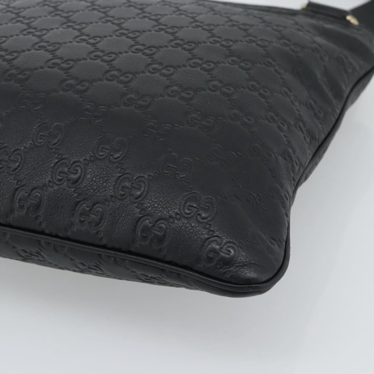 GUCCI GG Canvas Guccissima Shoulder Bag Leather Black Gold 201446 Auth mr2717