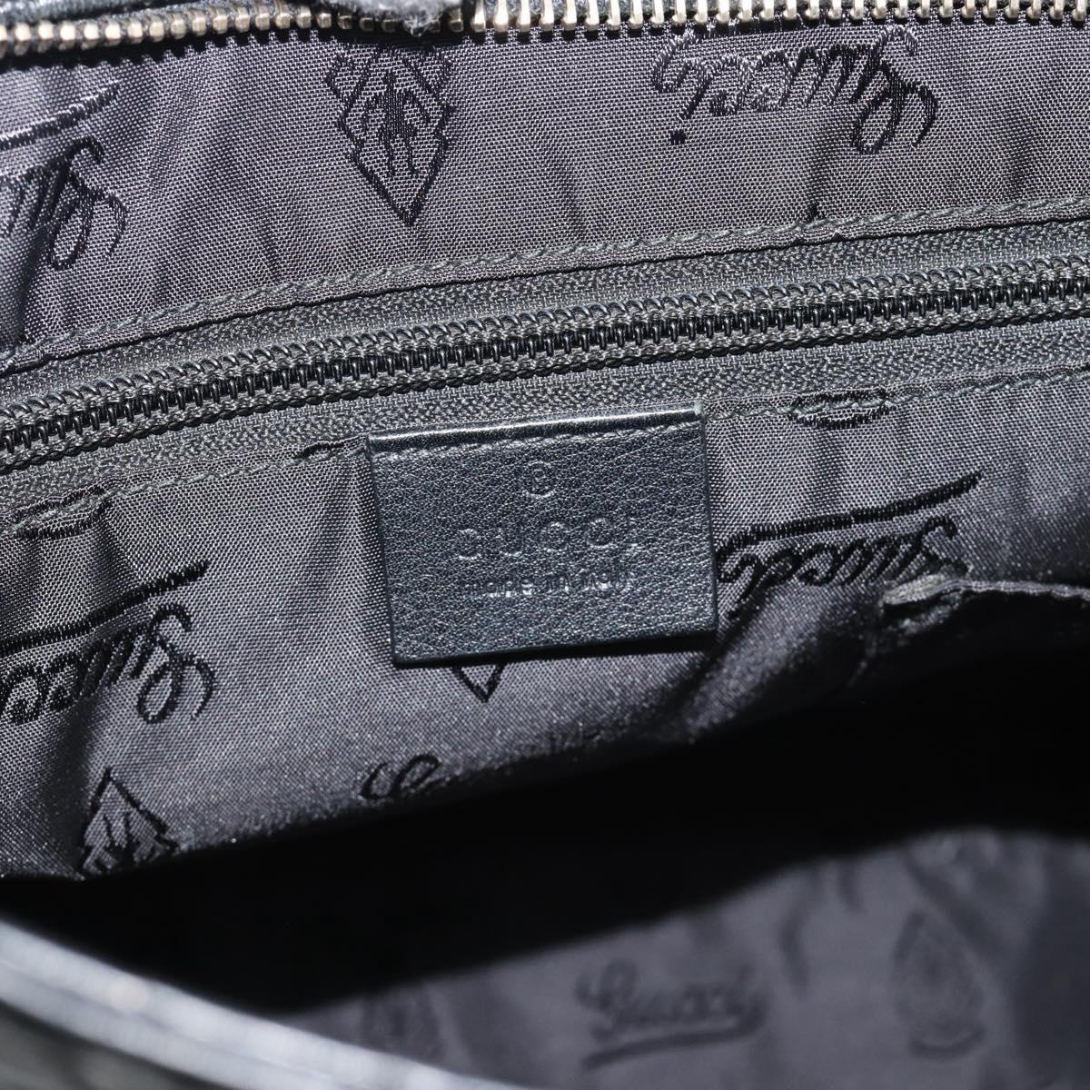 GUCCI GG Canvas Guccissima Shoulder Bag Leather Black Gold 201446 Auth mr2717