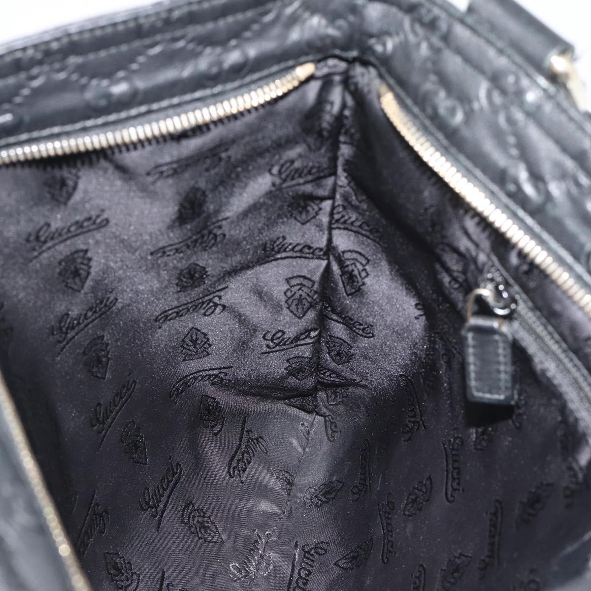 GUCCI GG Canvas Guccissima Shoulder Bag Leather Black Gold 201446 Auth mr2717