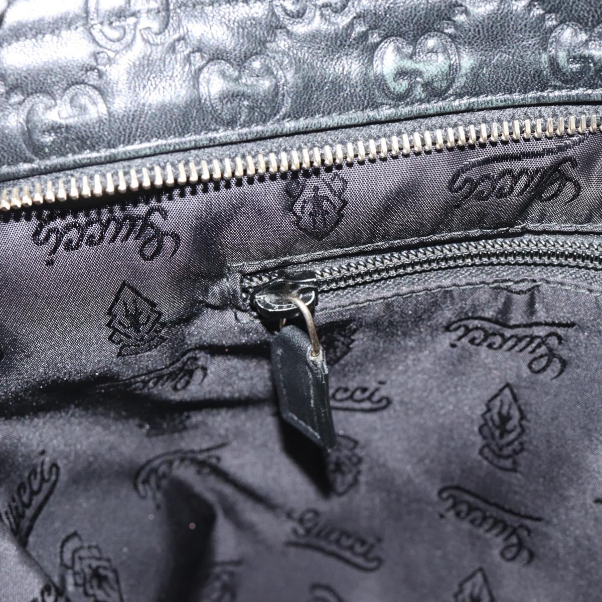 GUCCI GG Canvas Guccissima Shoulder Bag Leather Black Gold 201446 Auth mr2717