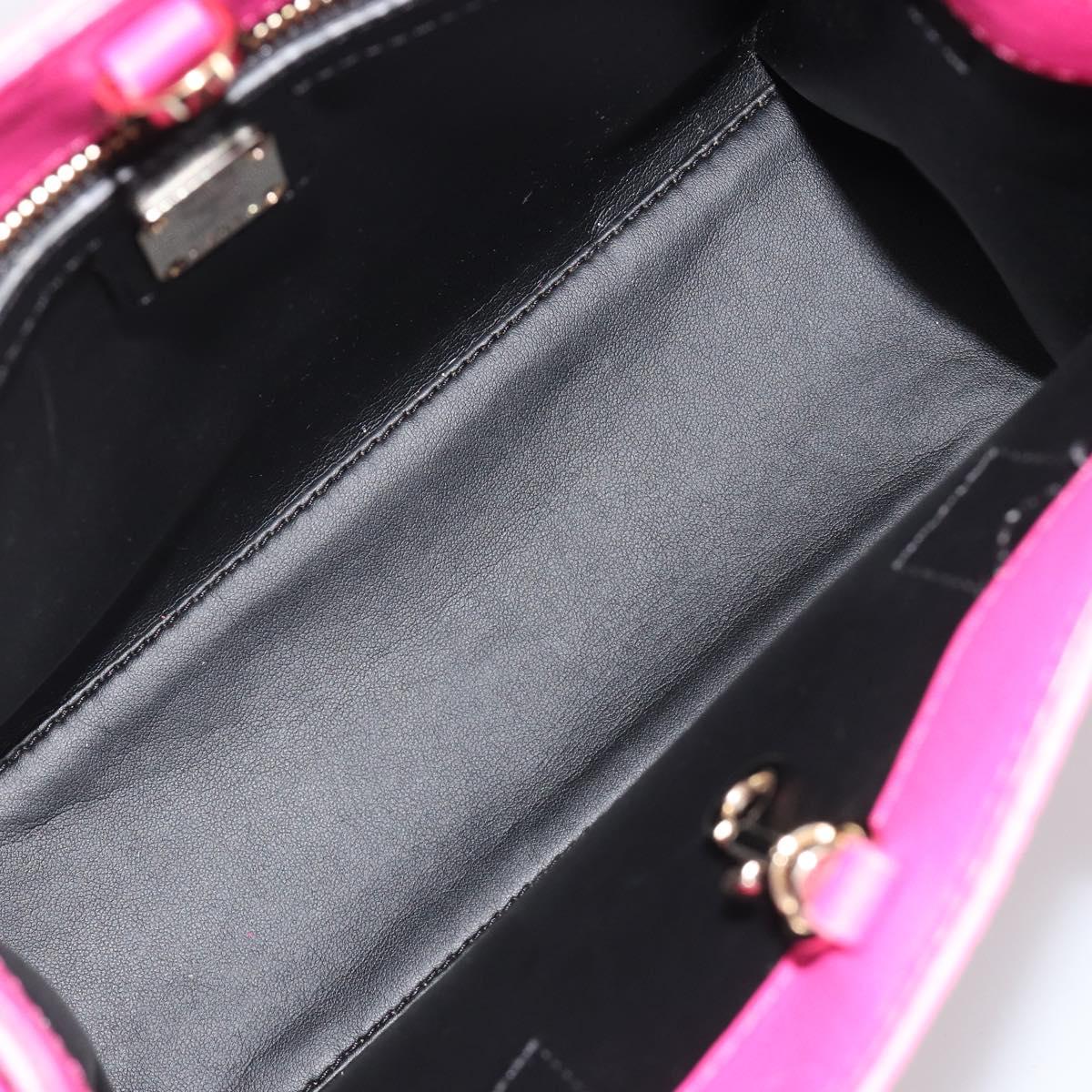 MCM Vicetos Logogram Hand Bag PVC Leather 2way Pink Gold Auth mr2718A