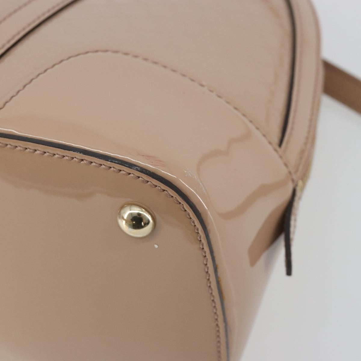 GUCCI Micro GG Canvas Guccissima Bag Patent Leather 2way Pink Beige Auth mr2719