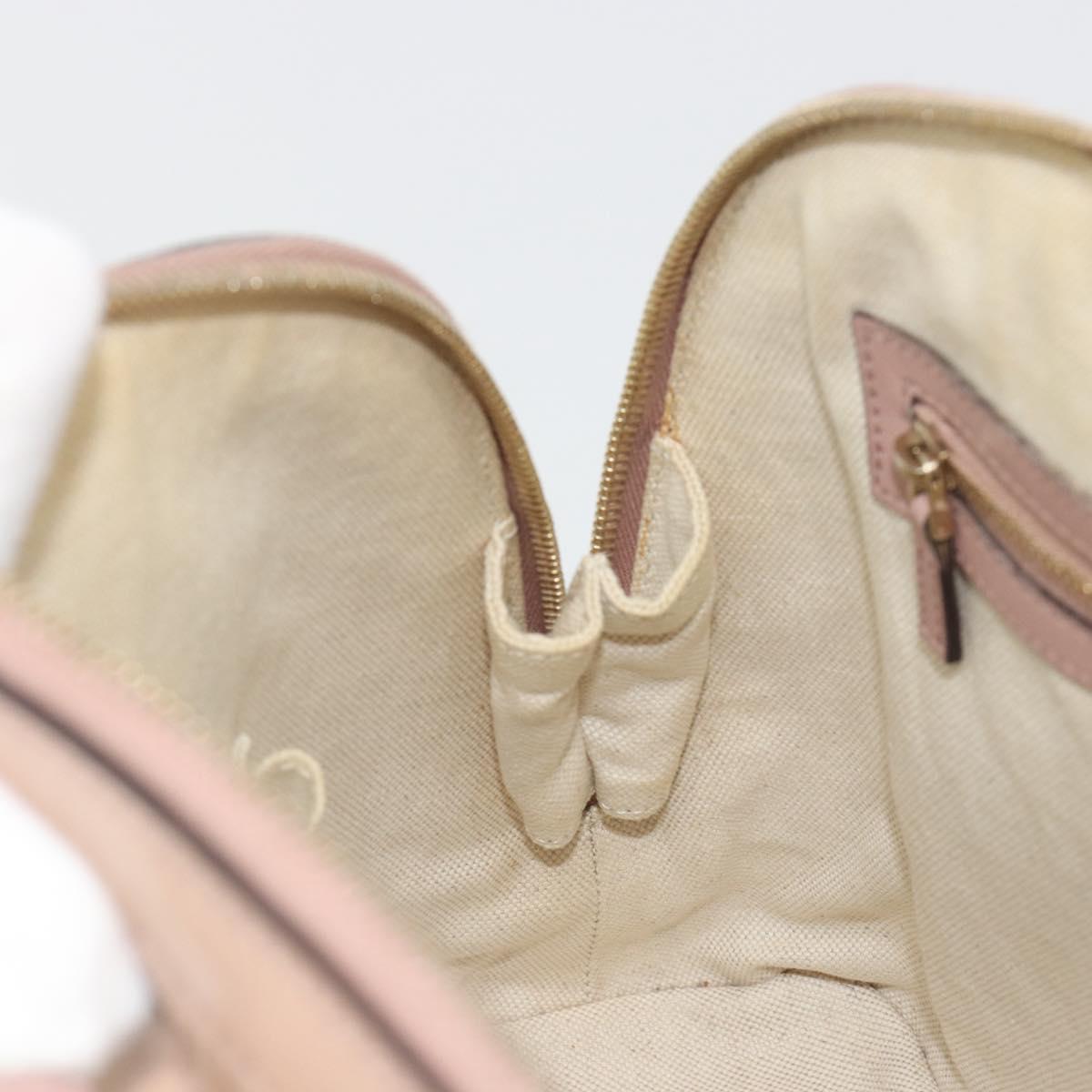 GUCCI Micro GG Canvas Guccissima Bag Patent Leather 2way Pink Beige Auth mr2719