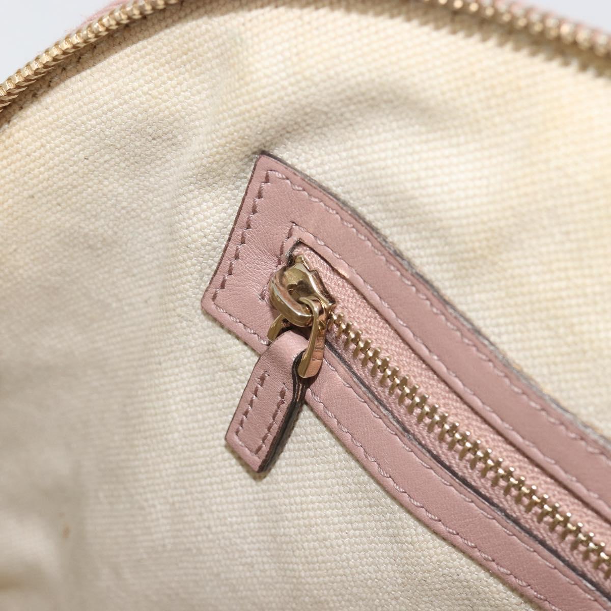 GUCCI Micro GG Canvas Guccissima Bag Patent Leather 2way Pink Beige Auth mr2719