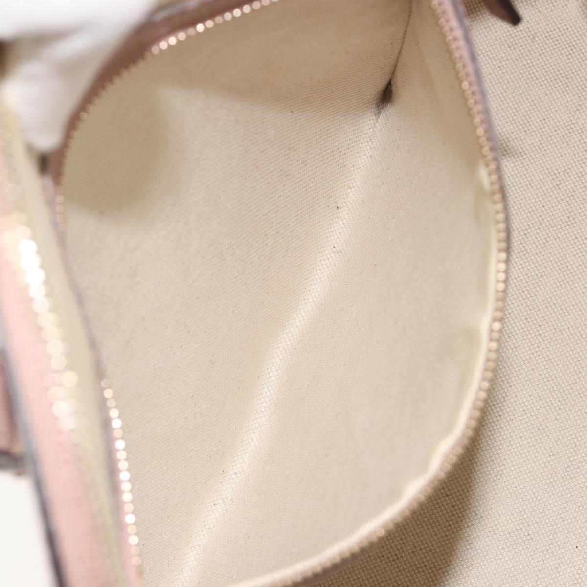 GUCCI Micro GG Canvas Guccissima Bag Patent Leather 2way Pink Beige Auth mr2719