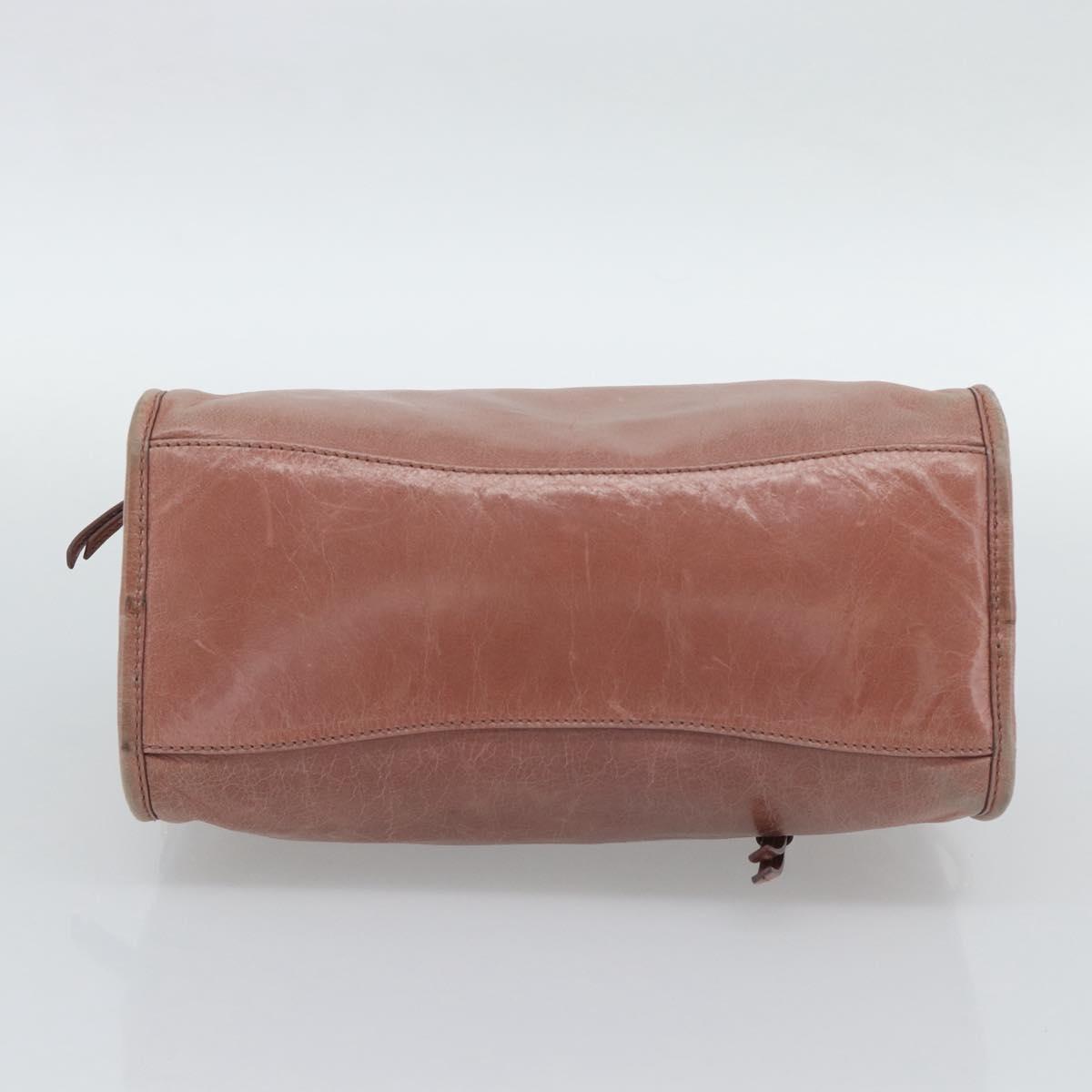 Miu Miu Hand Bag Leather Pink Gold Auth mr2722