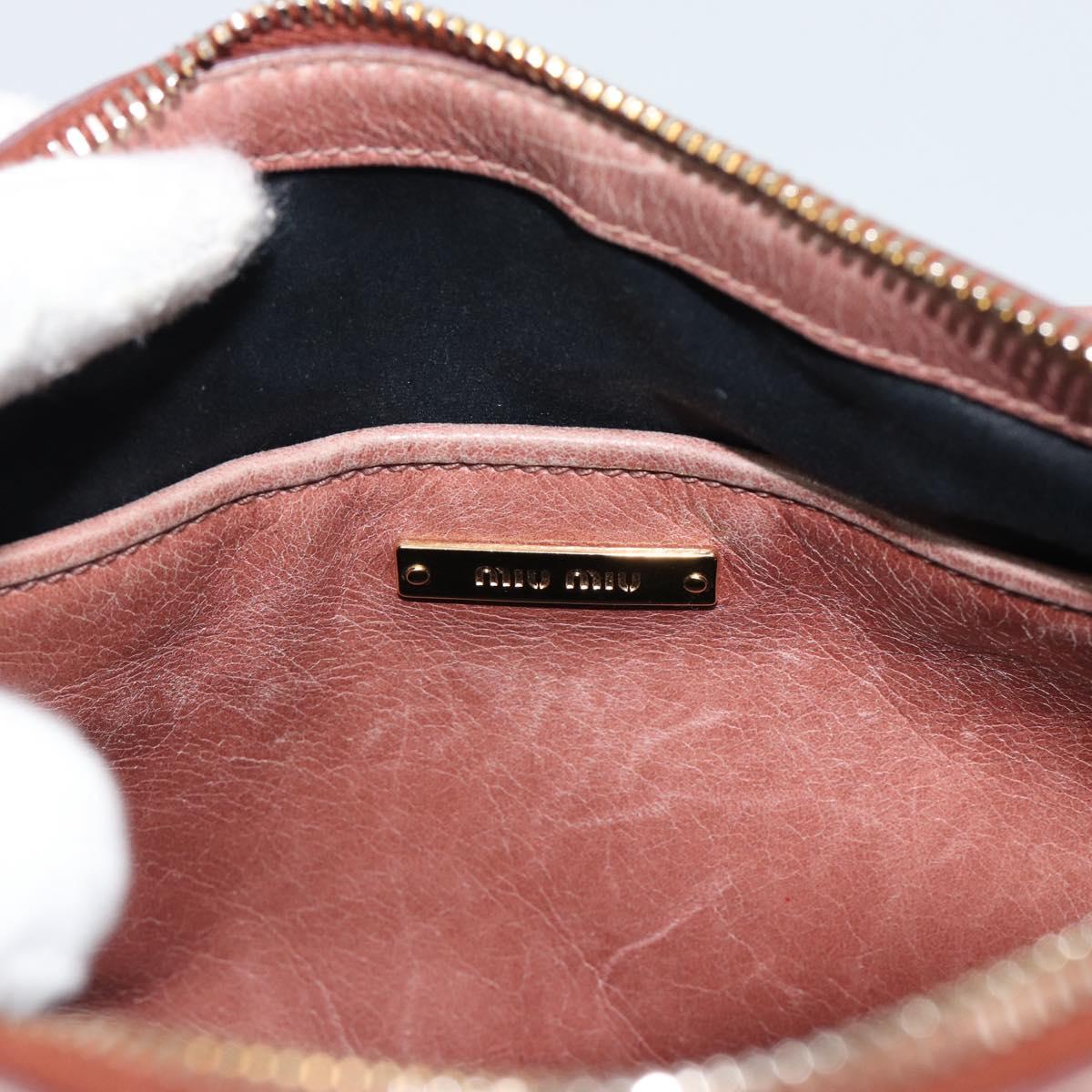 Miu Miu Hand Bag Leather Pink Gold Auth mr2722