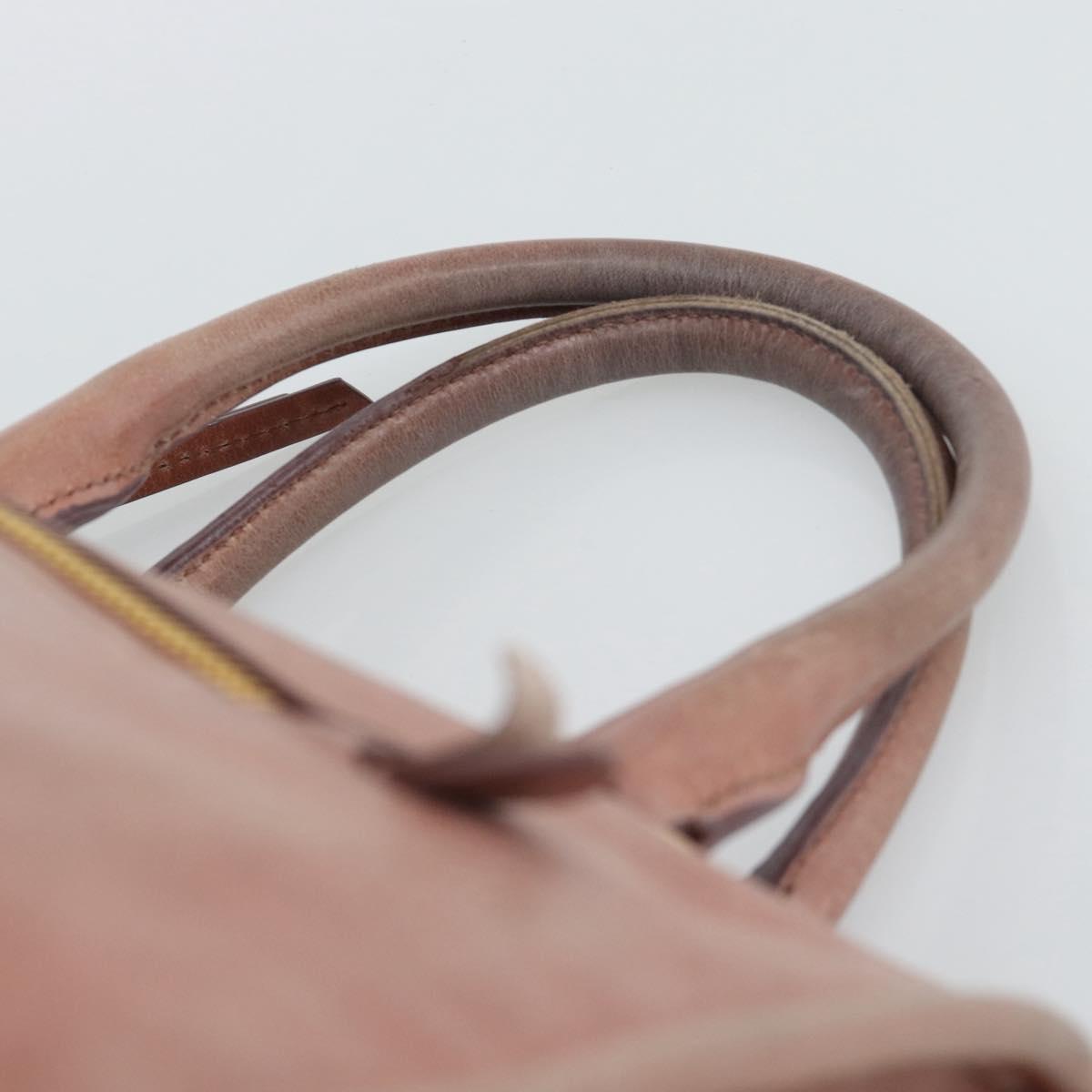 Miu Miu Hand Bag Leather Pink Gold Auth mr2722