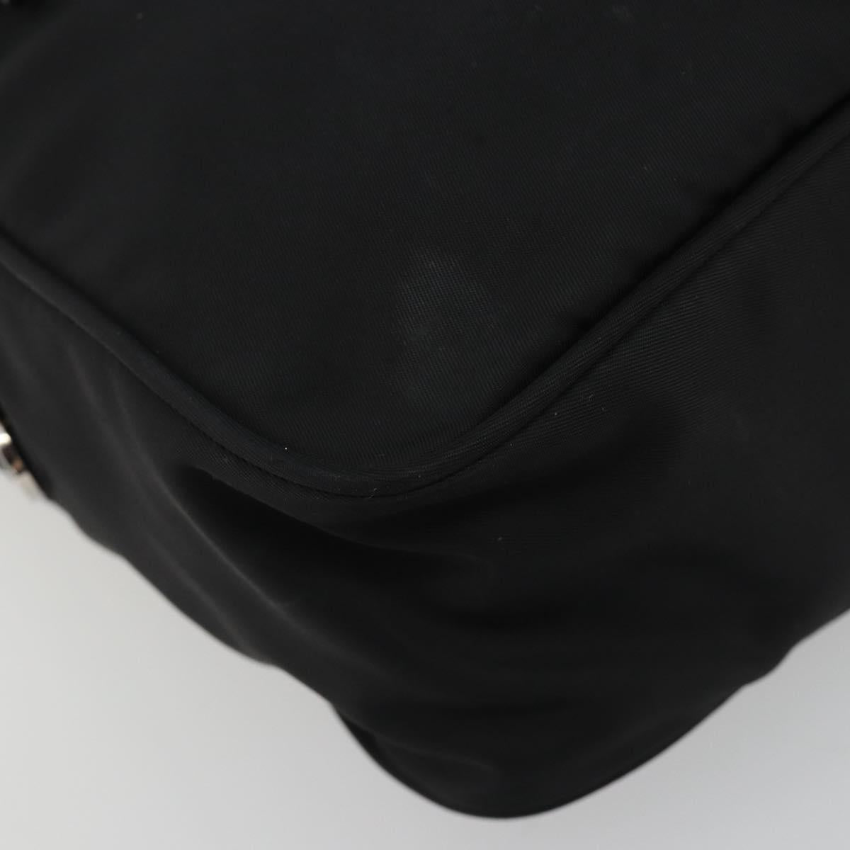 PRADA Shoulder Bag Nylon Black Silver Auth mr2725A