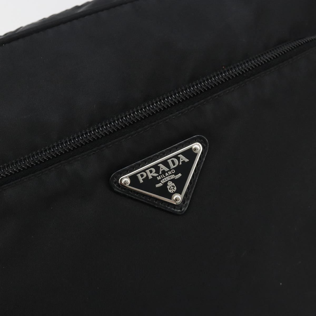 PRADA Shoulder Bag Nylon Black Silver Auth mr2725A