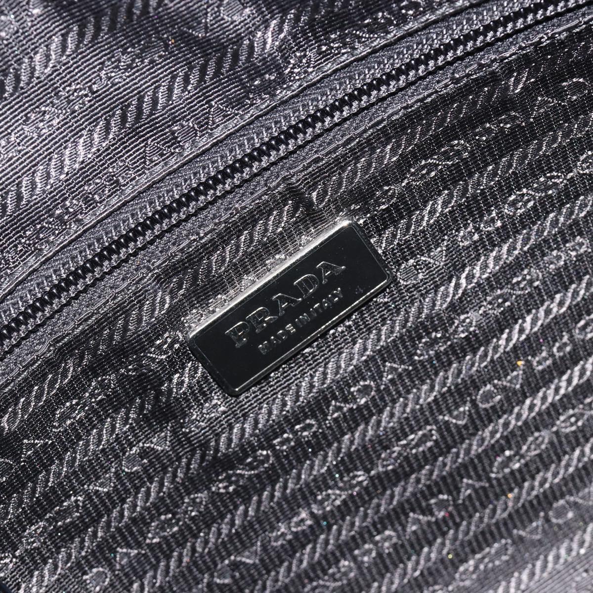 PRADA Shoulder Bag Nylon Black Silver Auth mr2725A