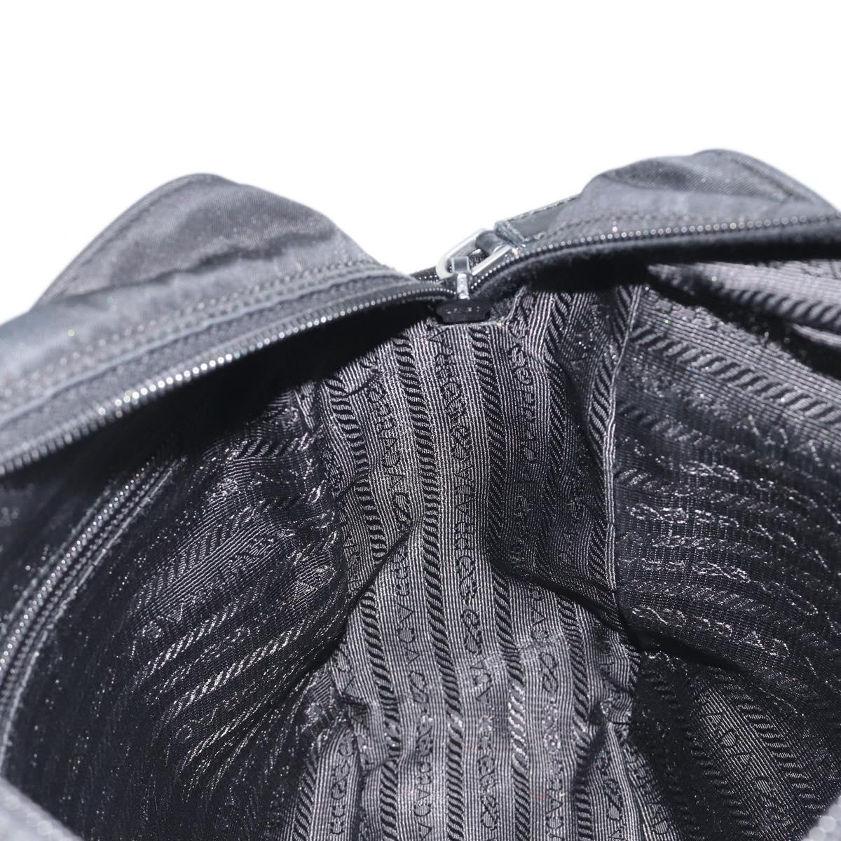 PRADA Shoulder Bag Nylon Black Silver Auth mr2725A