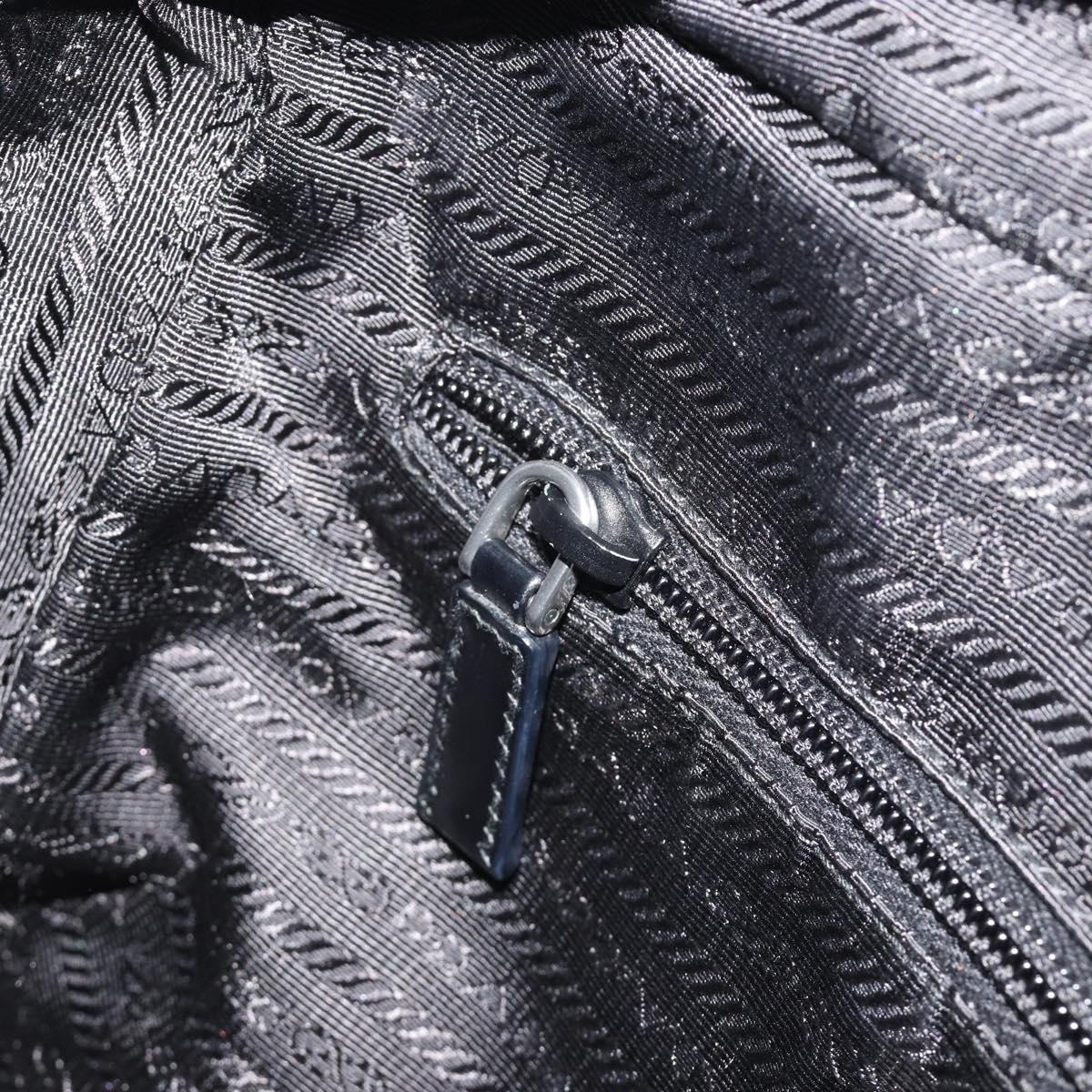 PRADA Shoulder Bag Nylon Black Silver Auth mr2725A