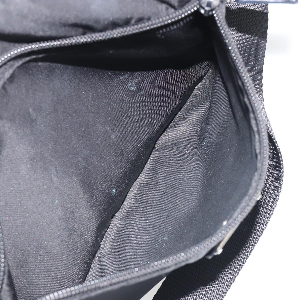PRADA Shoulder Bag Nylon Black Silver Auth mr2725A