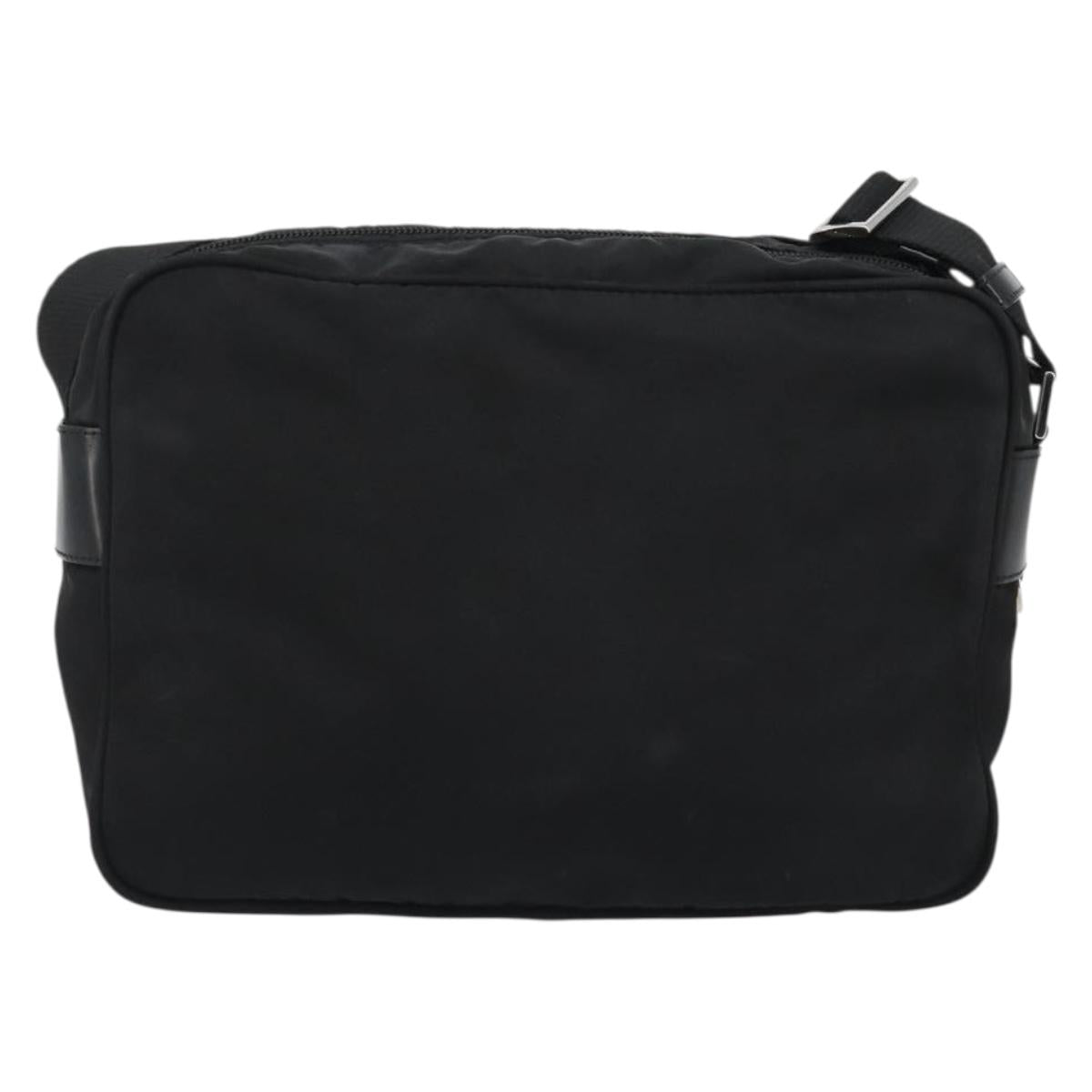 PRADA Shoulder Bag Nylon Black Silver Auth mr2725A