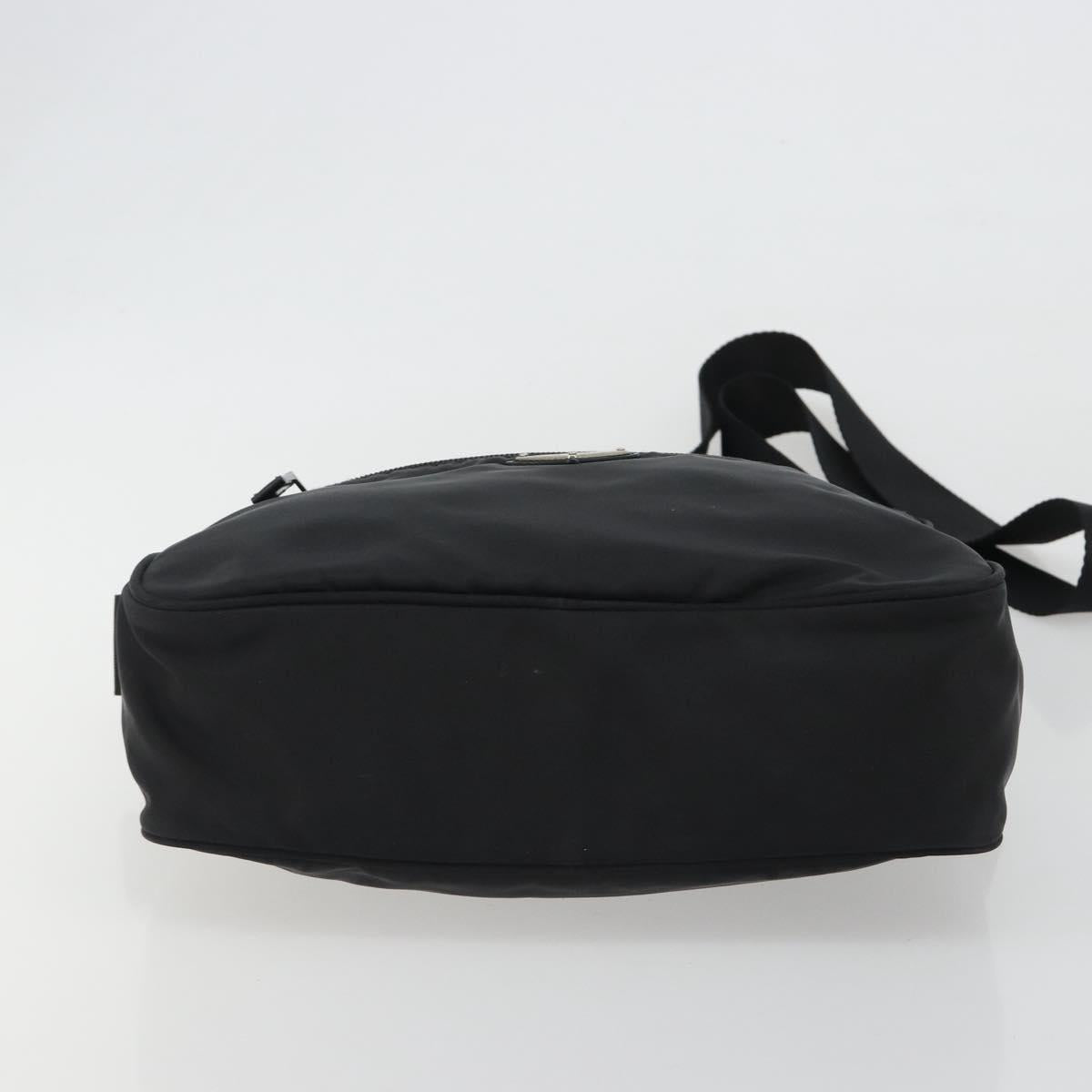 PRADA Shoulder Bag Nylon Black Silver Auth mr2725A