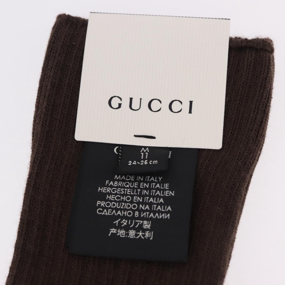 GUCCI Socks Cotton Set of 4 Pairs Beige Brown Navy Auth mr2726