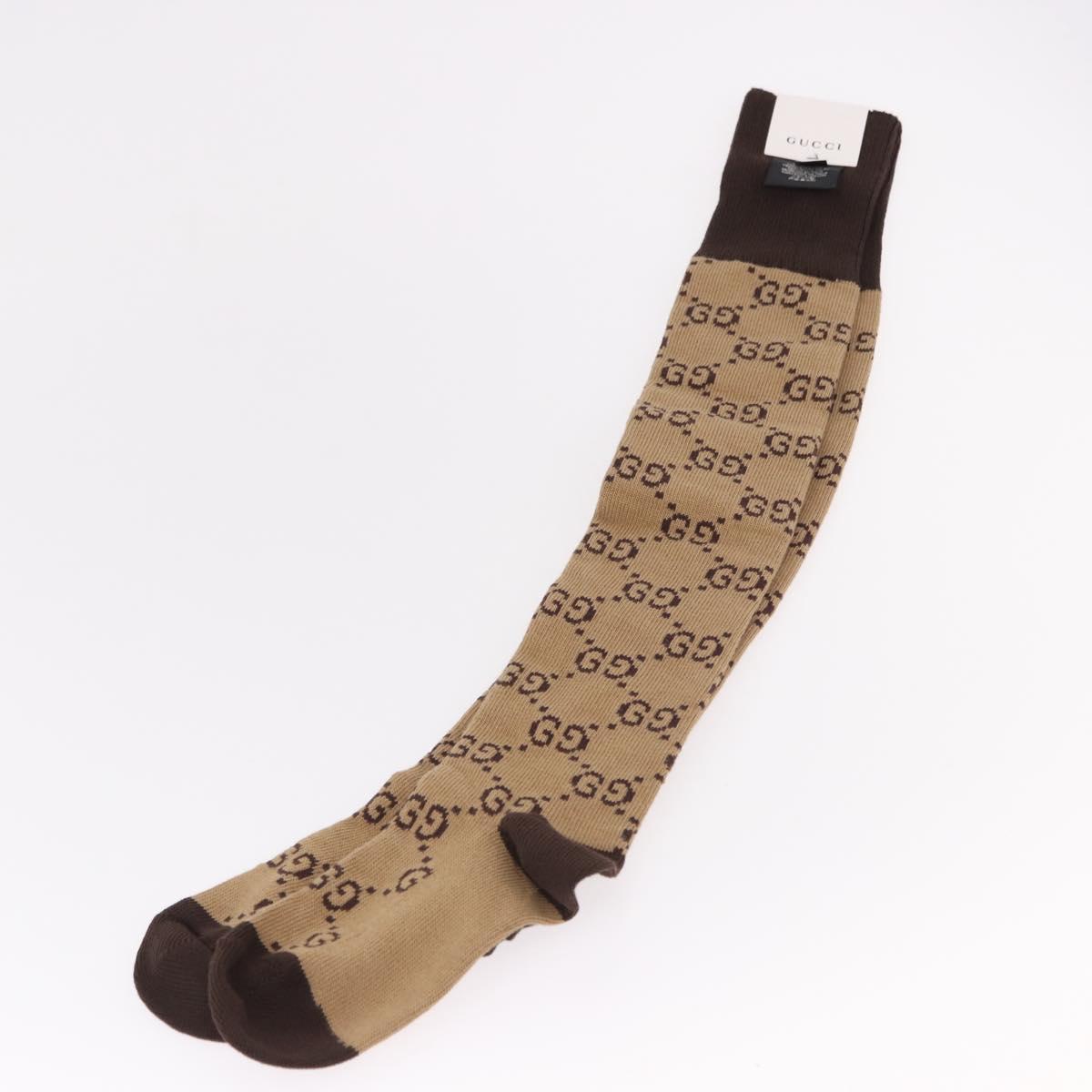 GUCCI Socks Cotton Set of 4 Pairs Beige Brown Navy Auth mr2726