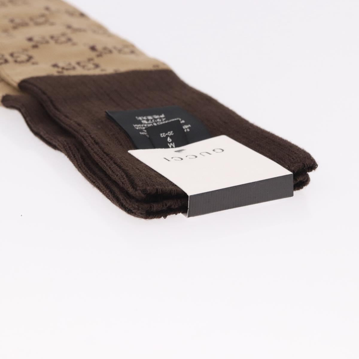 GUCCI Socks Cotton Set of 4 Pairs Beige Brown Navy Auth mr2726