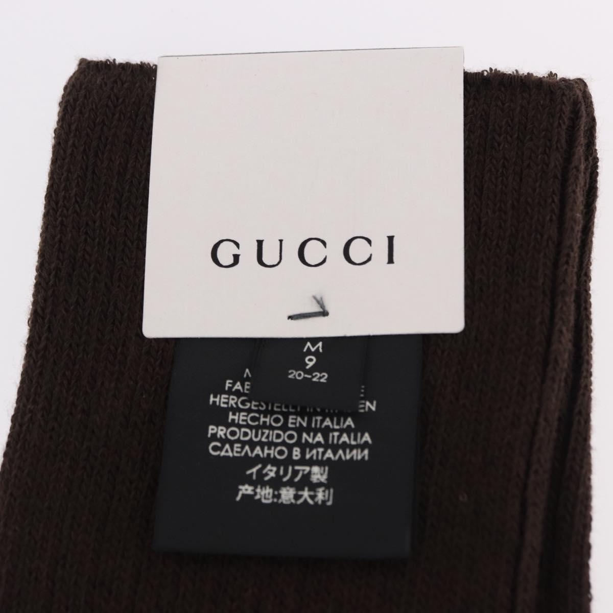 GUCCI Socks Cotton Set of 4 Pairs Beige Brown Navy Auth mr2726