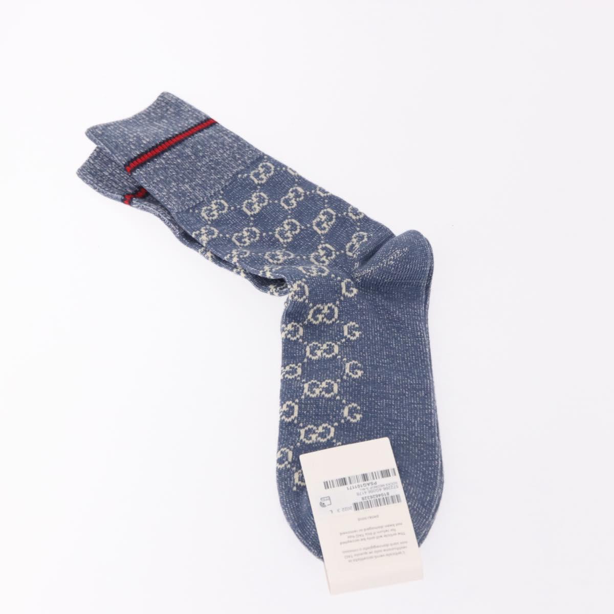 GUCCI Socks Cotton Set of 4 Pairs Beige Brown Navy Auth mr2726